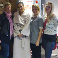 Alex, Ginny, Lillie and Daisy, sideshow girls backstage